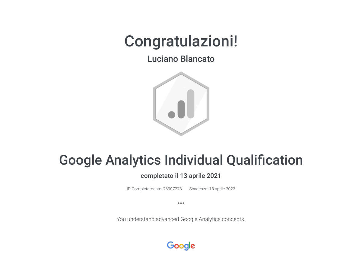 Google Analytics Individual Qualification