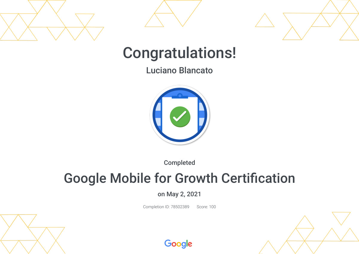 Google Mobile for Growth Certification