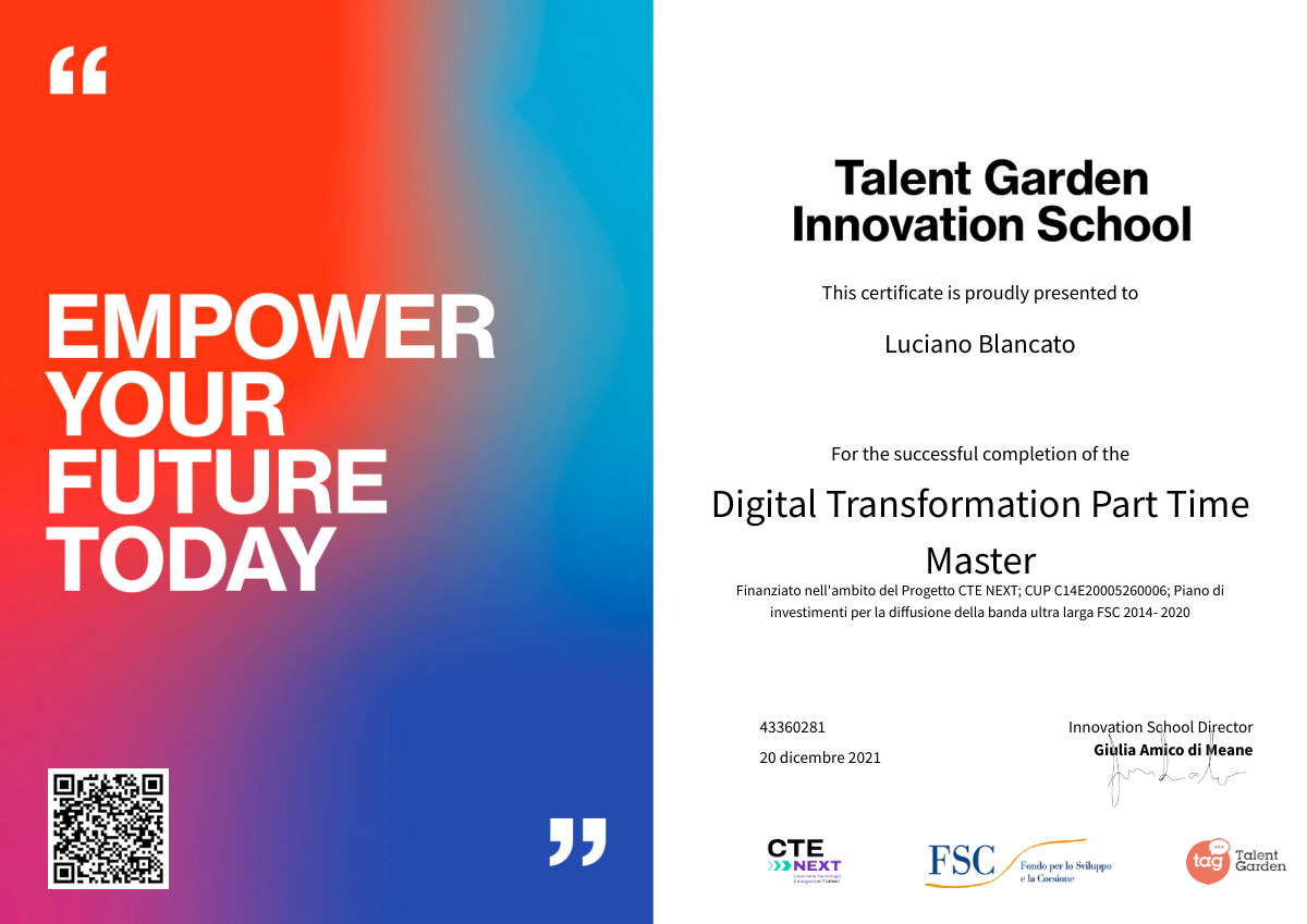Master Part Time in Digital Transformation