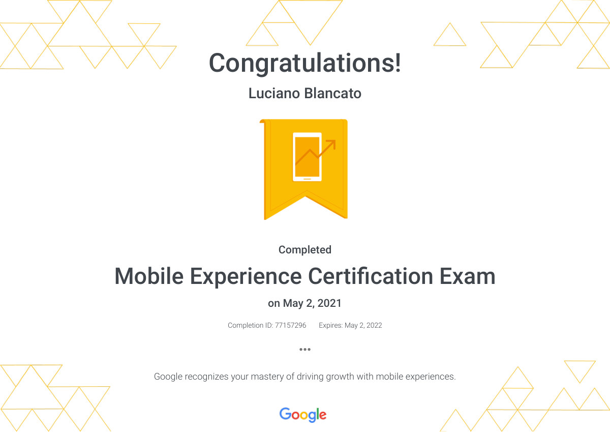 Mobile Experience Certification Exam