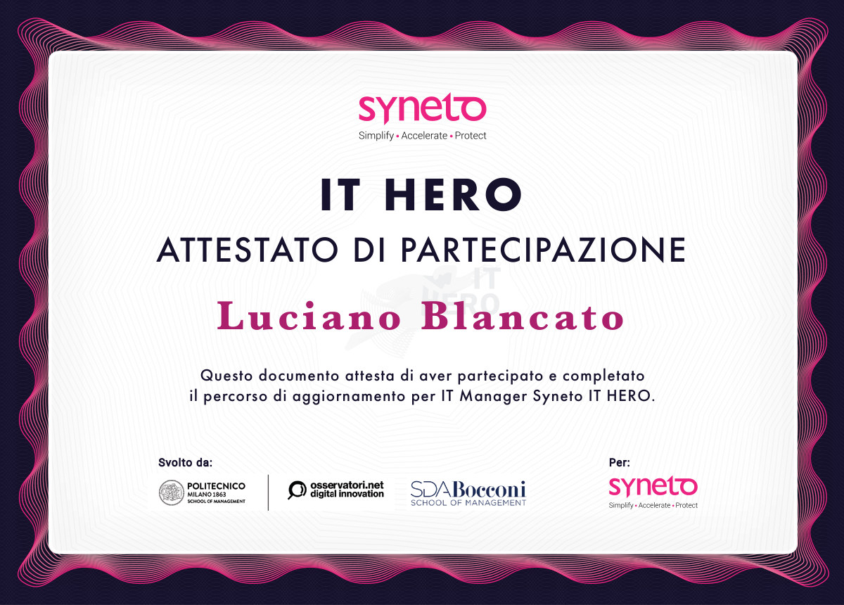 IT HERO — percorso IT Manager